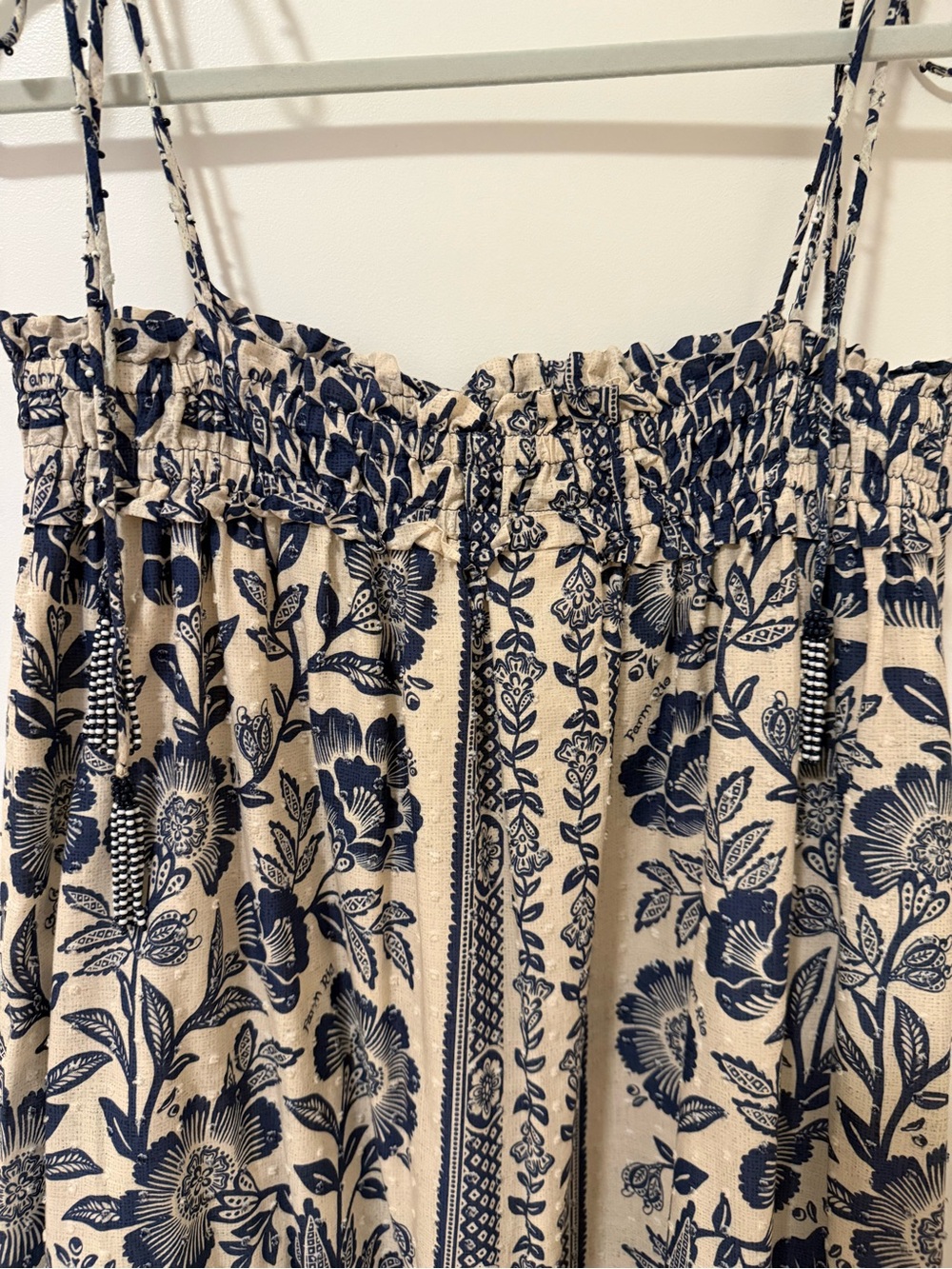 FARM Rio Blue & Cream Botanical Tie-Shoulder Maxi Dress - Picture 12 of 12